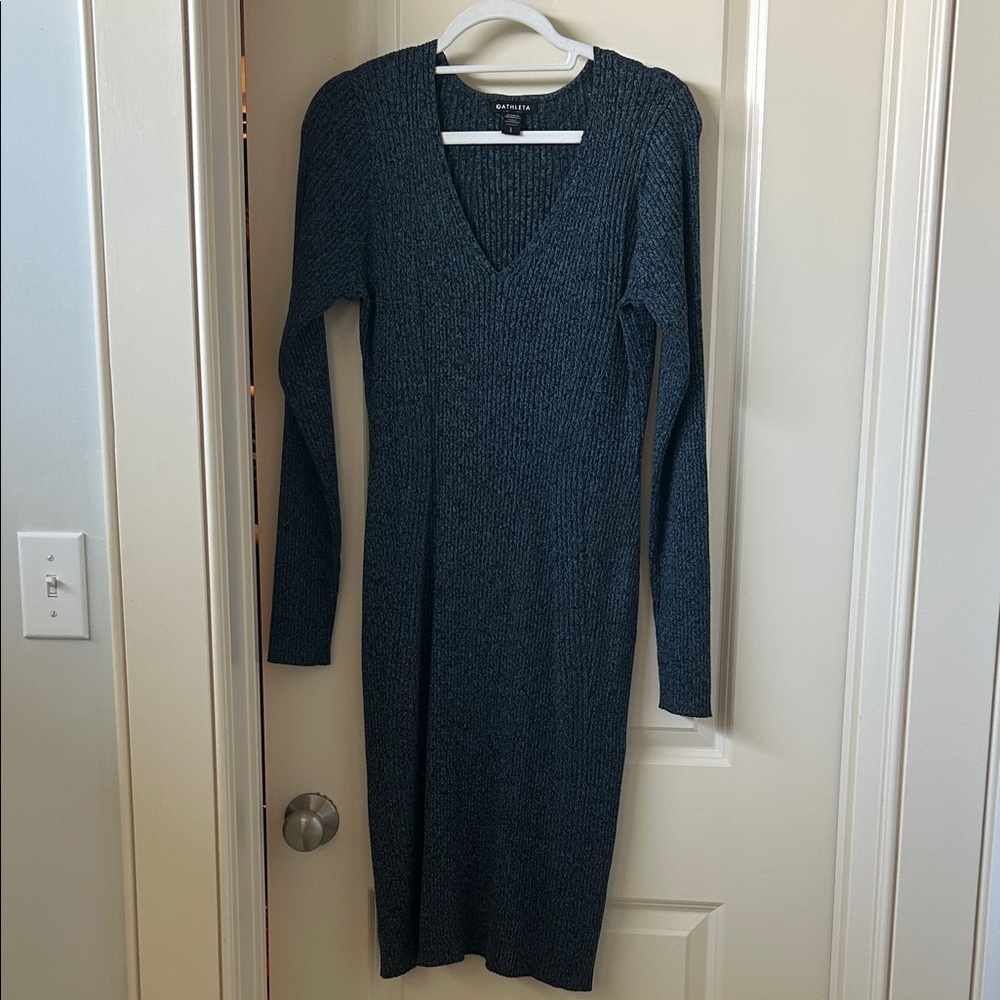 Athleta blue knit Long Sleeve sweater Dress